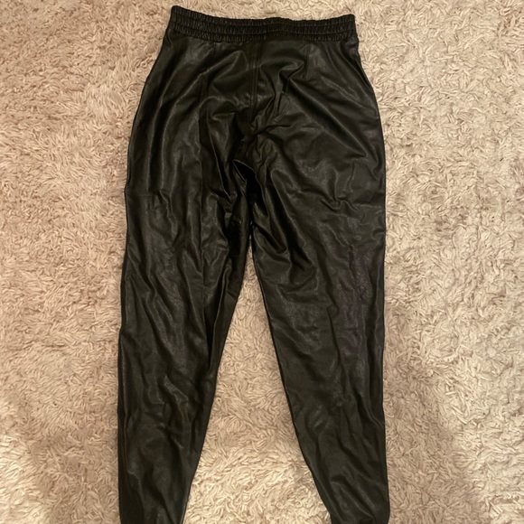 SPANX Black Faux Leather Jogger Pants - Picture 7 of 9